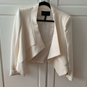 BCBG Max Azria cropped cream blazer